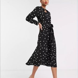 new with tags! & other stories polka dot midi tie dress